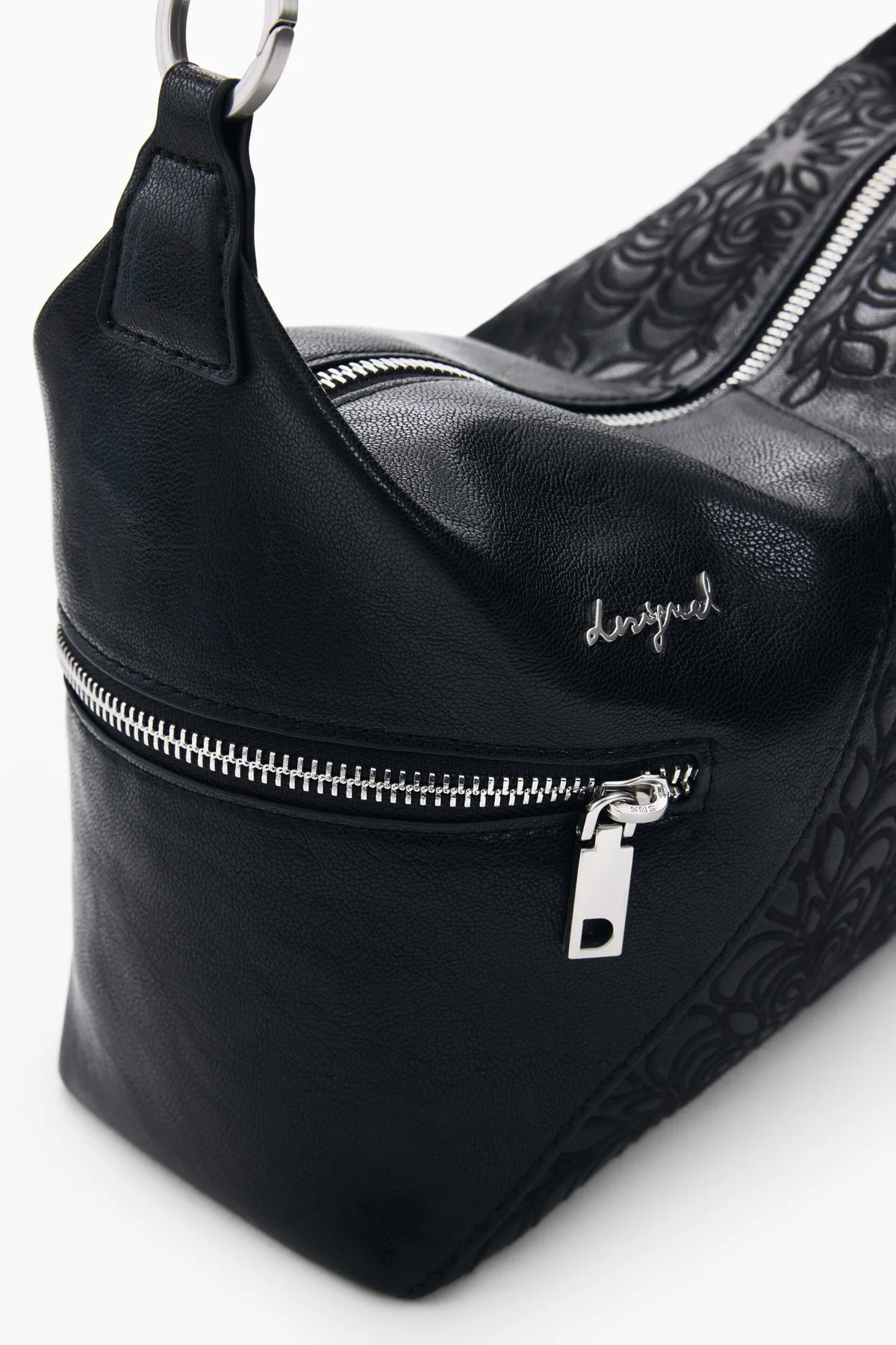 Desigual Borsa a Tracolla Donna Nera Logo - vista 4