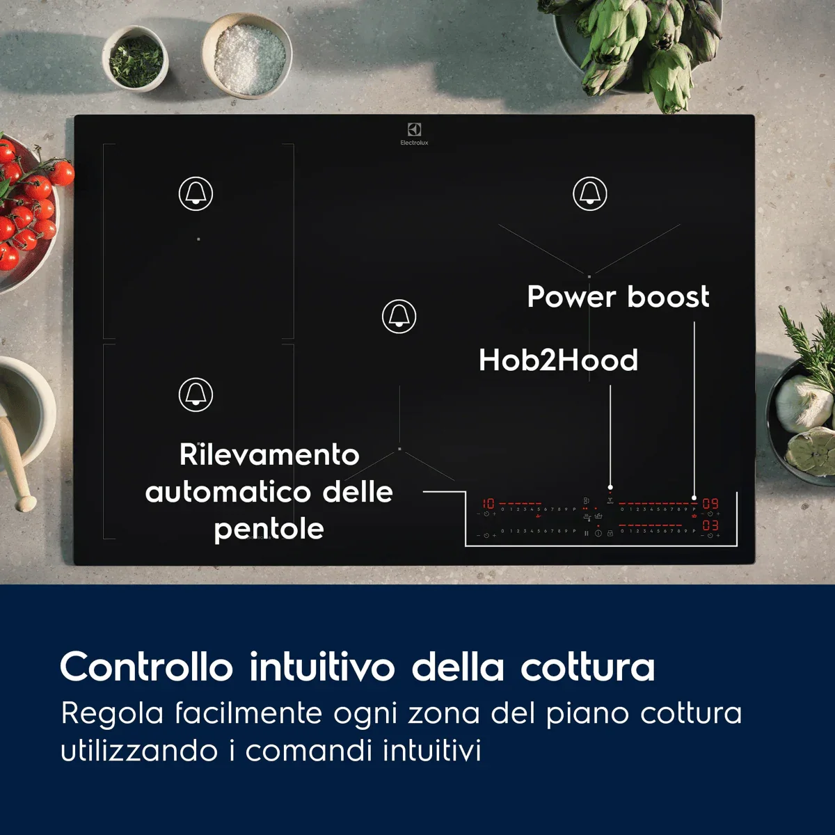 Electrolux Piano cottura ad induzione Serie 700 SenseBoil 80cm KIS82453I - vista 3