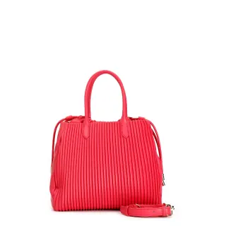 Borsa a secchiello con plissé fuxia