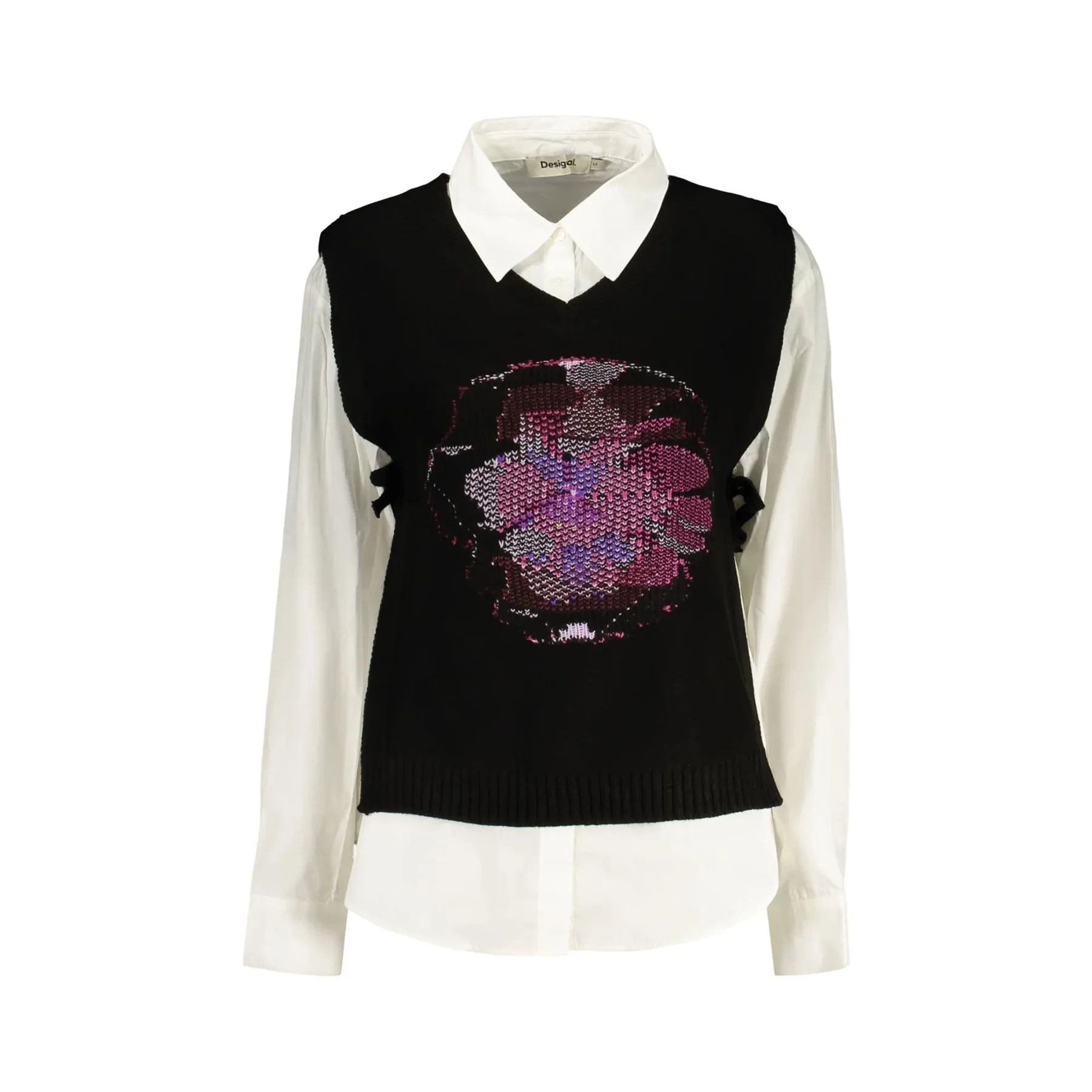 Desigual Camicia Maniche Lunghe Donna Ricamo Logo - vista 3