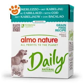 Almo Nature Dog Daily Grain Free Tetra Recart Mousse Con Merluzzo