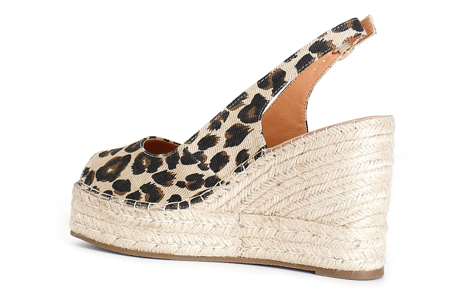 Décolleté Spuntata in Canvas Leopard - vista 2