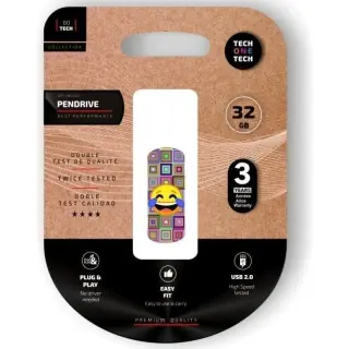 Chiavetta USB Tech One Tech Emoji 32GB USB 2.0 Multicolore Clip