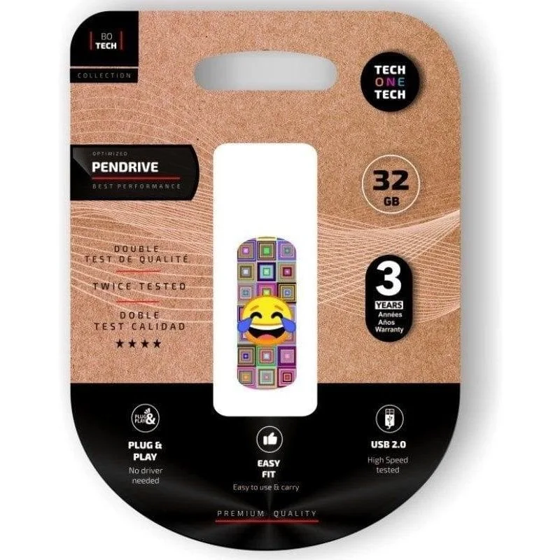 Chiavetta USB Tech One Tech Emoji 32GB USB 2.0 Multicolore Clip