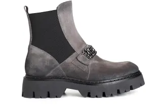 Tronchetto da donna CafèNoir con elastico in pelle scamosciata