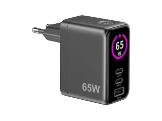 Celly Caricabatterie da viaggio 65W con schermo integrato
