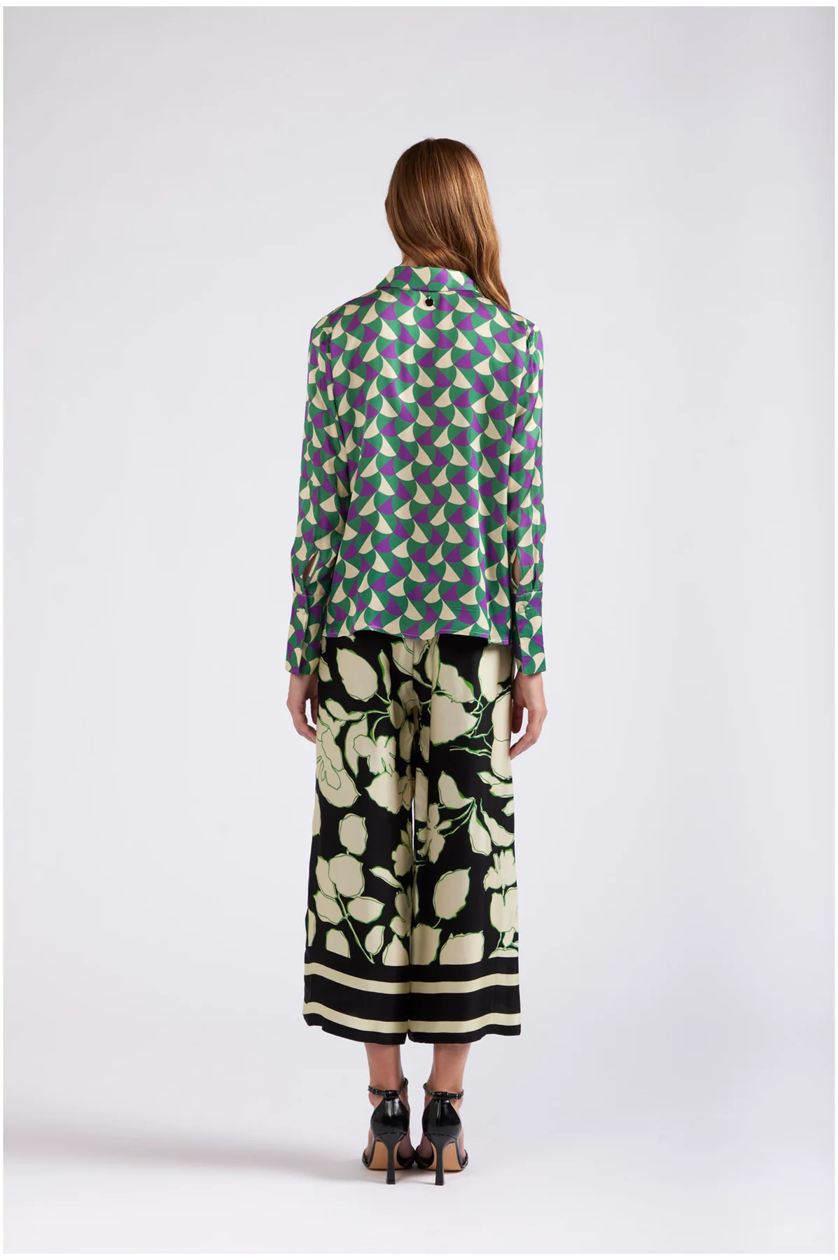 Camicia in Satin di Viscosa Geometrica - vista 2