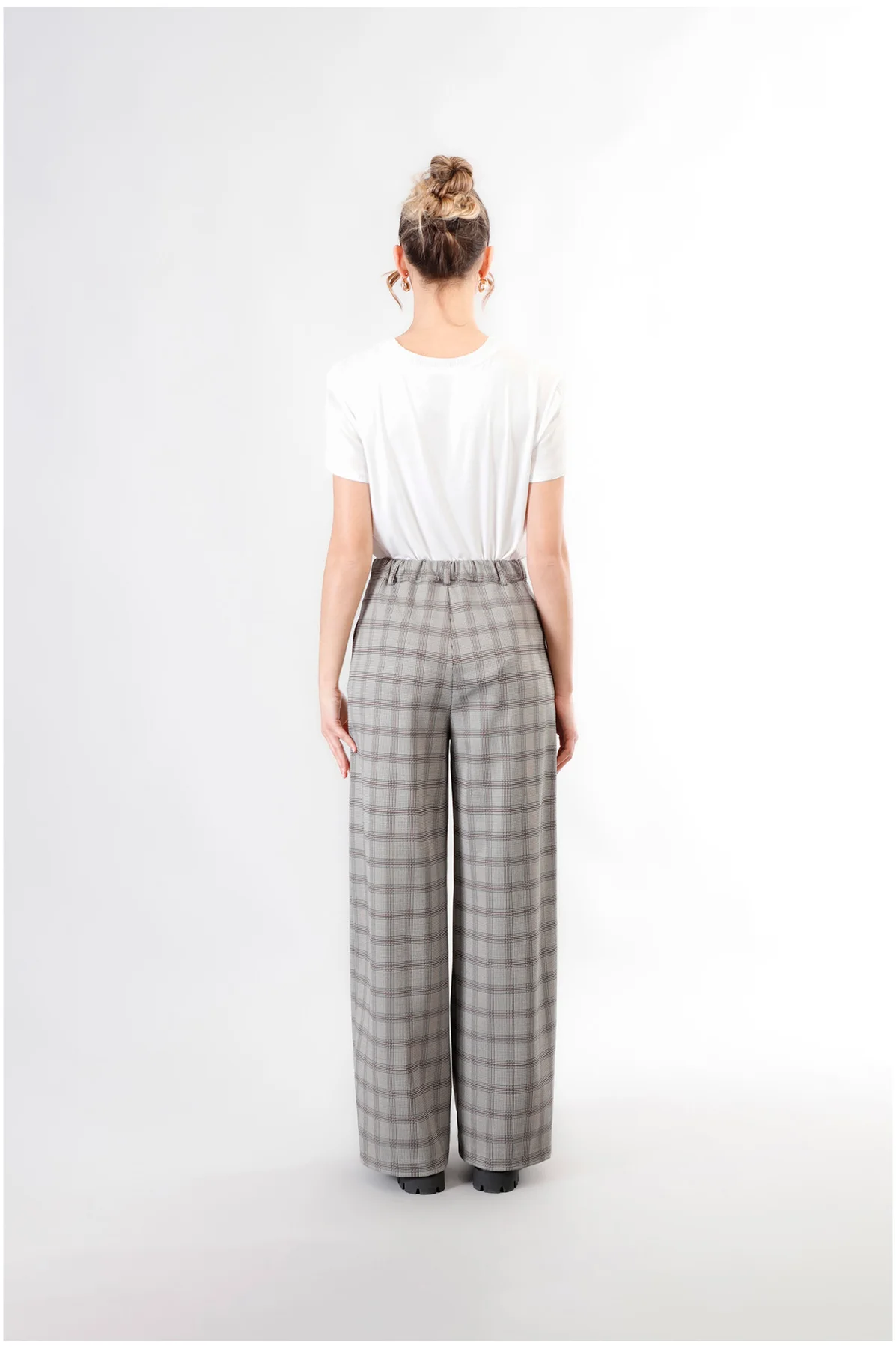 Pantaloni Super Wide Principe di Galles - vista 2