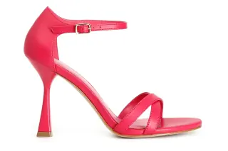 Sandali incrocio in pelle fuxia