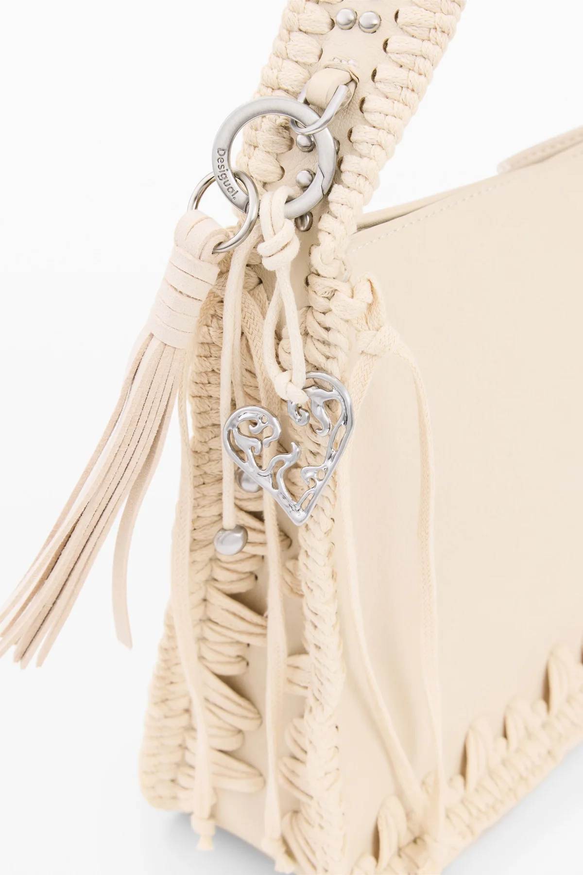 Desigual Borsa a Spalla Donna Beige Chiusura con Zip - vista 4