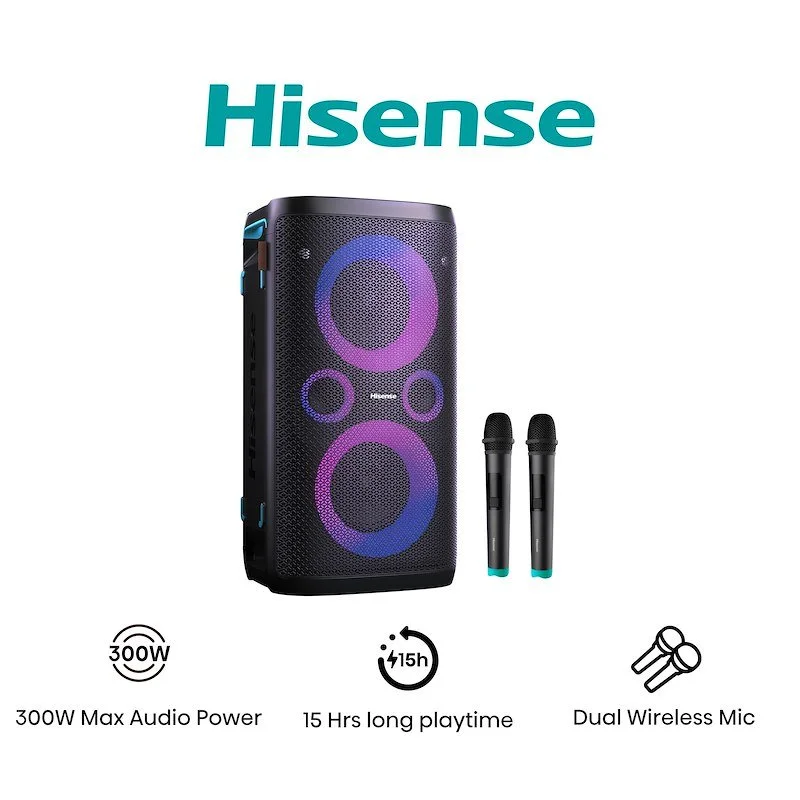 Hisense Speaker Party Storm 1 con 2 Microfoni Wireless