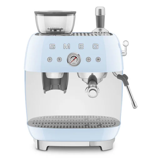 Smeg Macchina da Caffè Espresso Manuale con macinacaffè integrato 50's Style - Azzurro LUCIDO