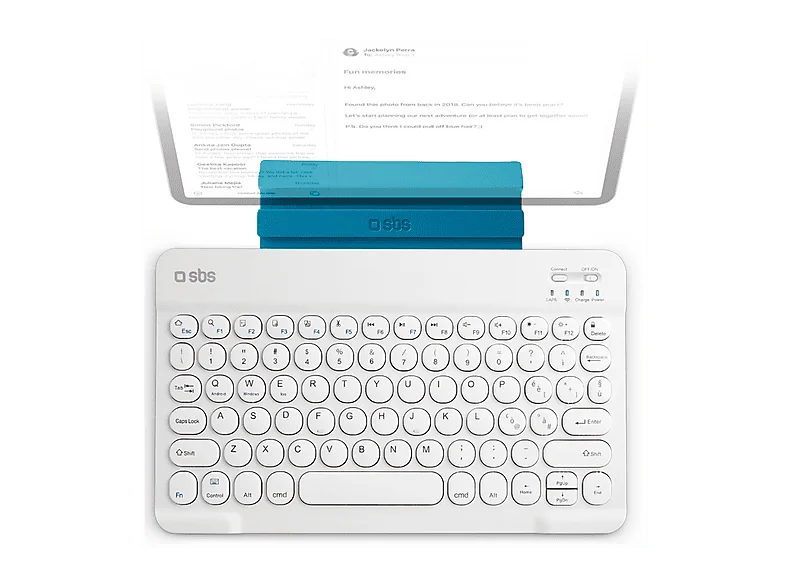 Tastiera Wireless SBS Qwerty Universale con Supporto Integrato