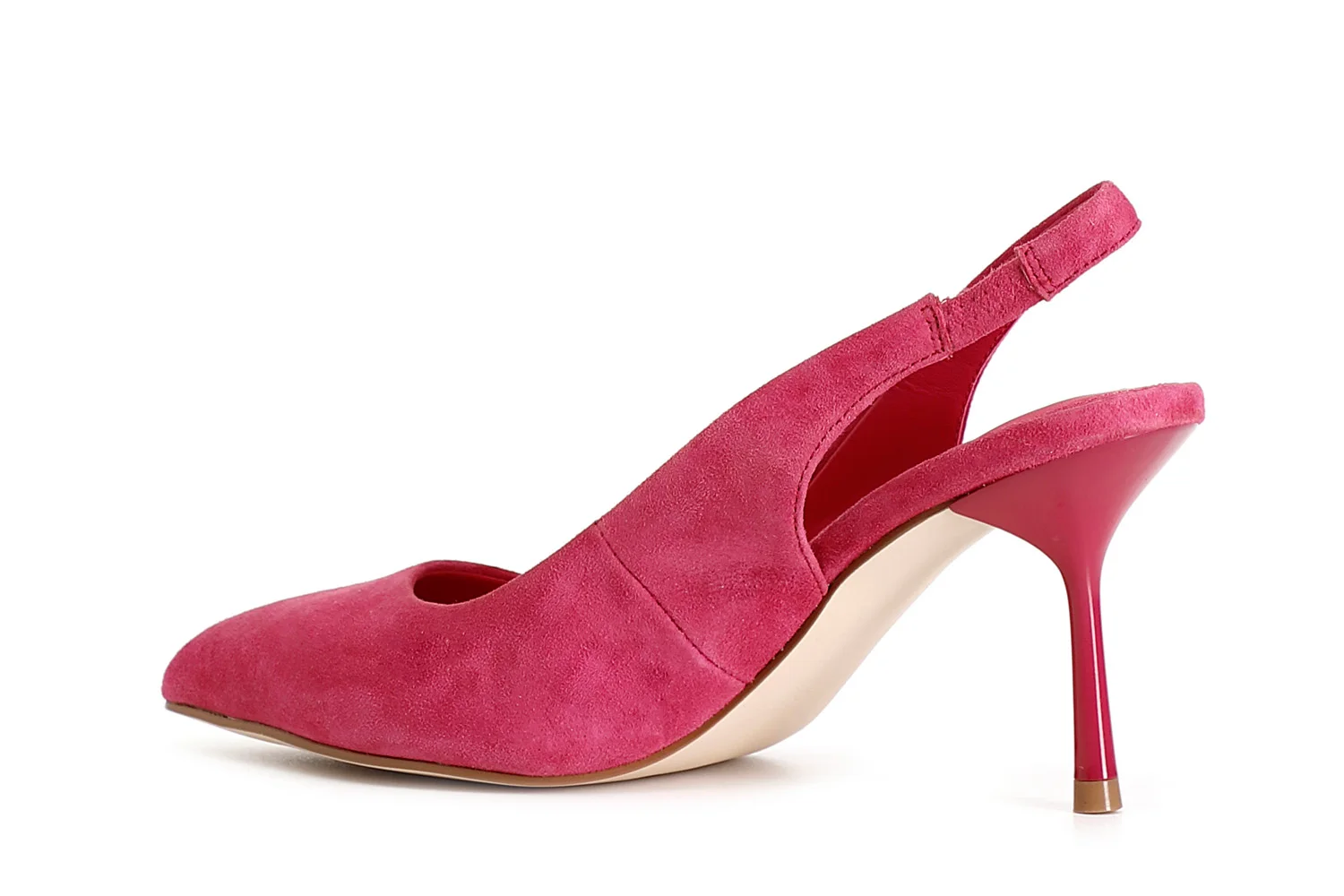 Décolleté in camoscio aperta dietro fuxia - vista 2