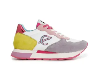 Sneakers da donna in pelle scamosciata e tessuto multi glicine