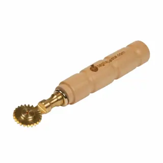 Rotella tagliapasta in ottone con manico in legno di acero - Diametro 30 mm