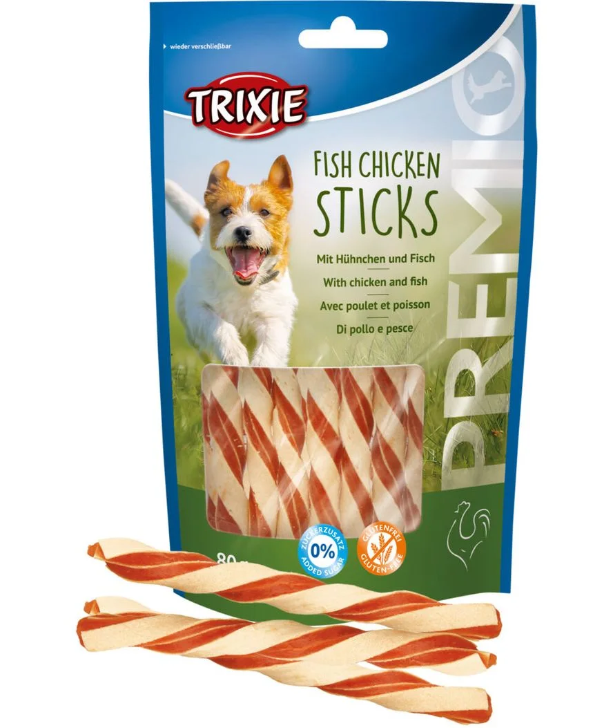 Snack per Cani Trixie Bastoncini di Pollo e Pesce