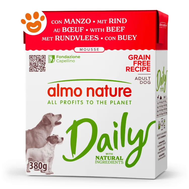 Almo Nature Dog Daily Grain Free Tetra Recart Mousse Con Manzo