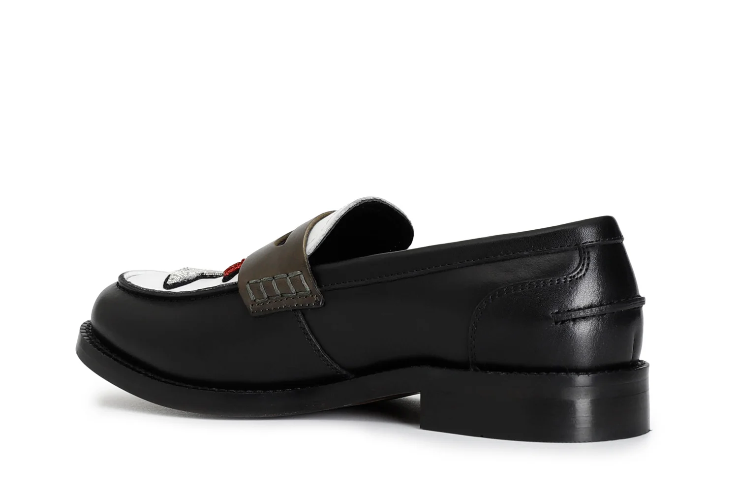 Mocassino da donna in pelle con patch multinero - vista 2