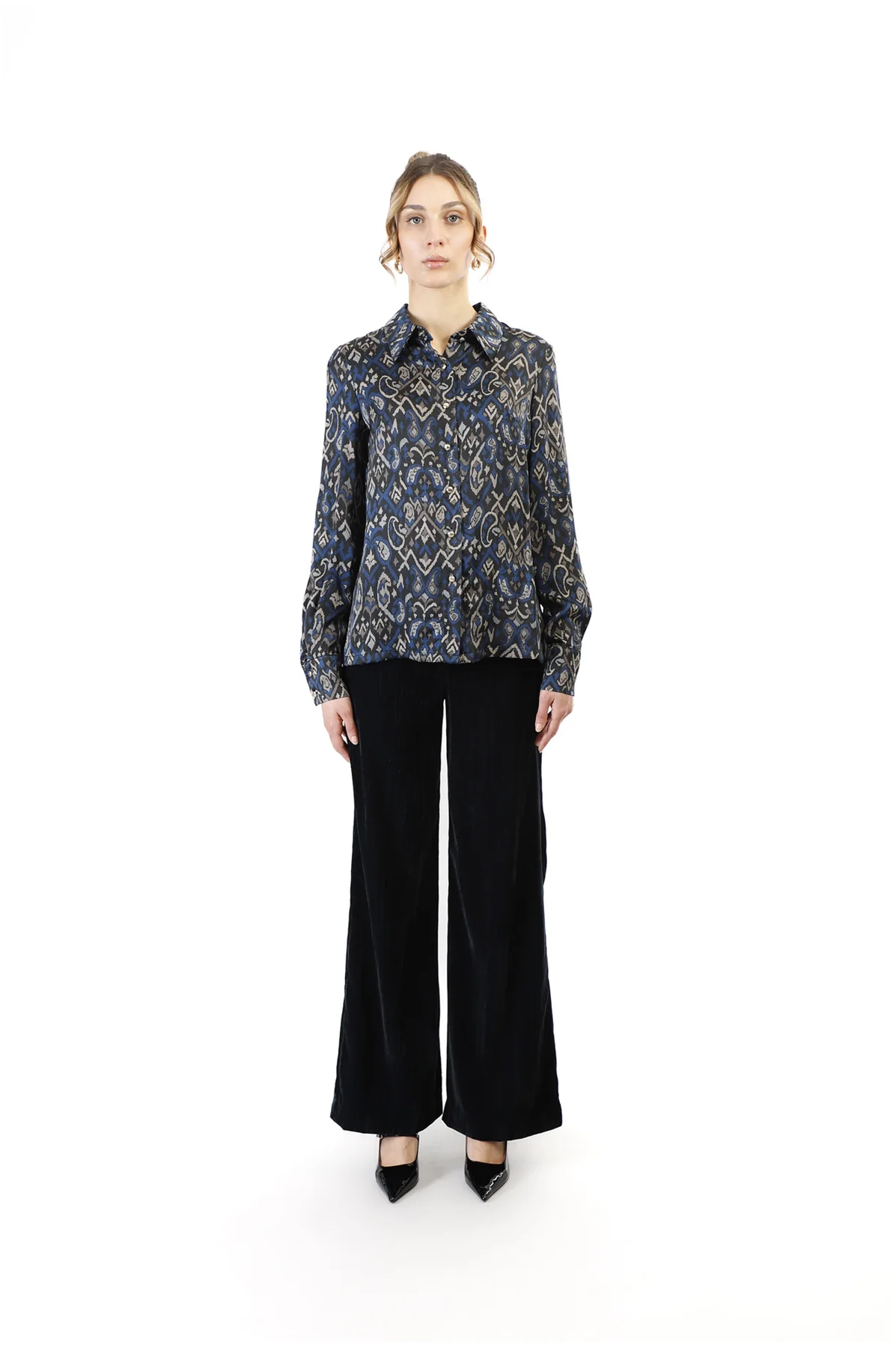 Camicia stampata cachemire multiblu