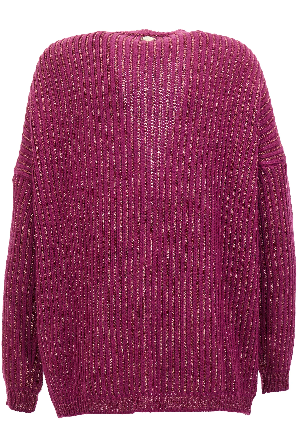 Cardigan aperto con lurex magenta - vista 2