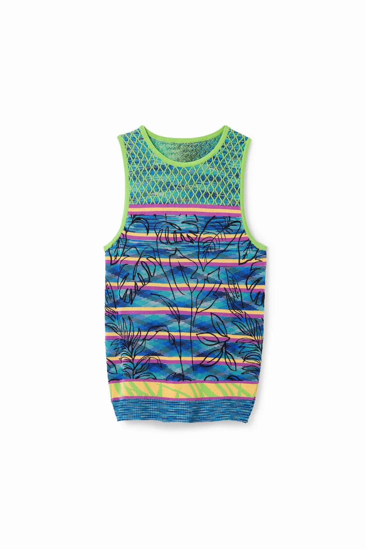 Desigual Canotta Donna Verde Logo - vista 4