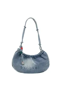 Desigual Borsa a Spalla Donna Azzurra Logo