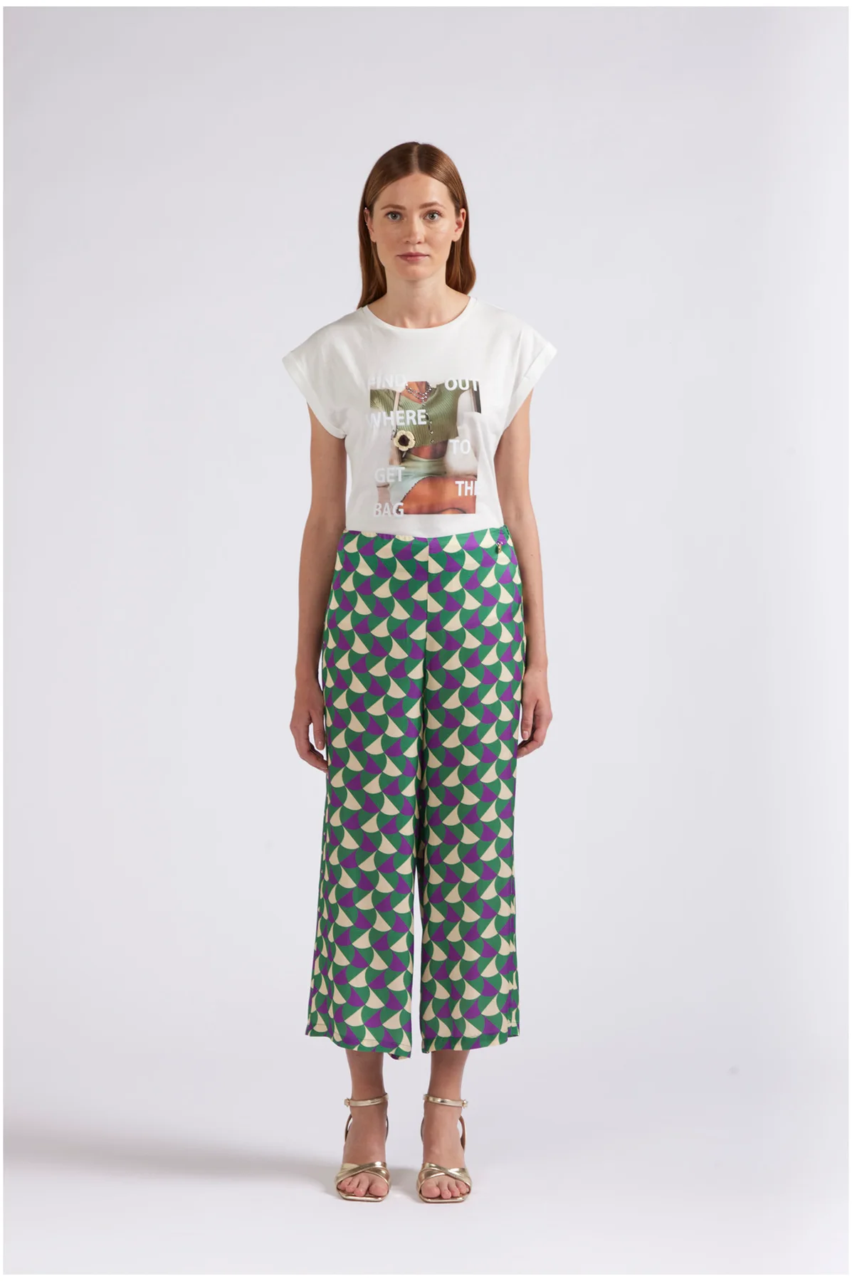 Pantaloni tipo culotte stampati geometrico CafèNoir