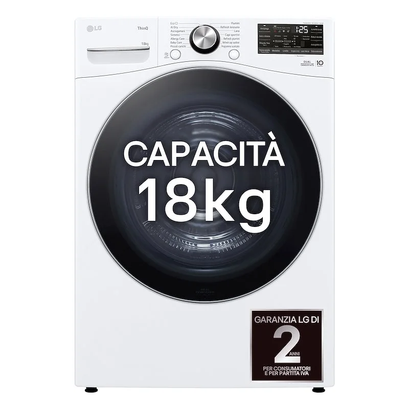 LG RH18U8AVCW Asciugatrice Pompa di Calore DUAL Inverter