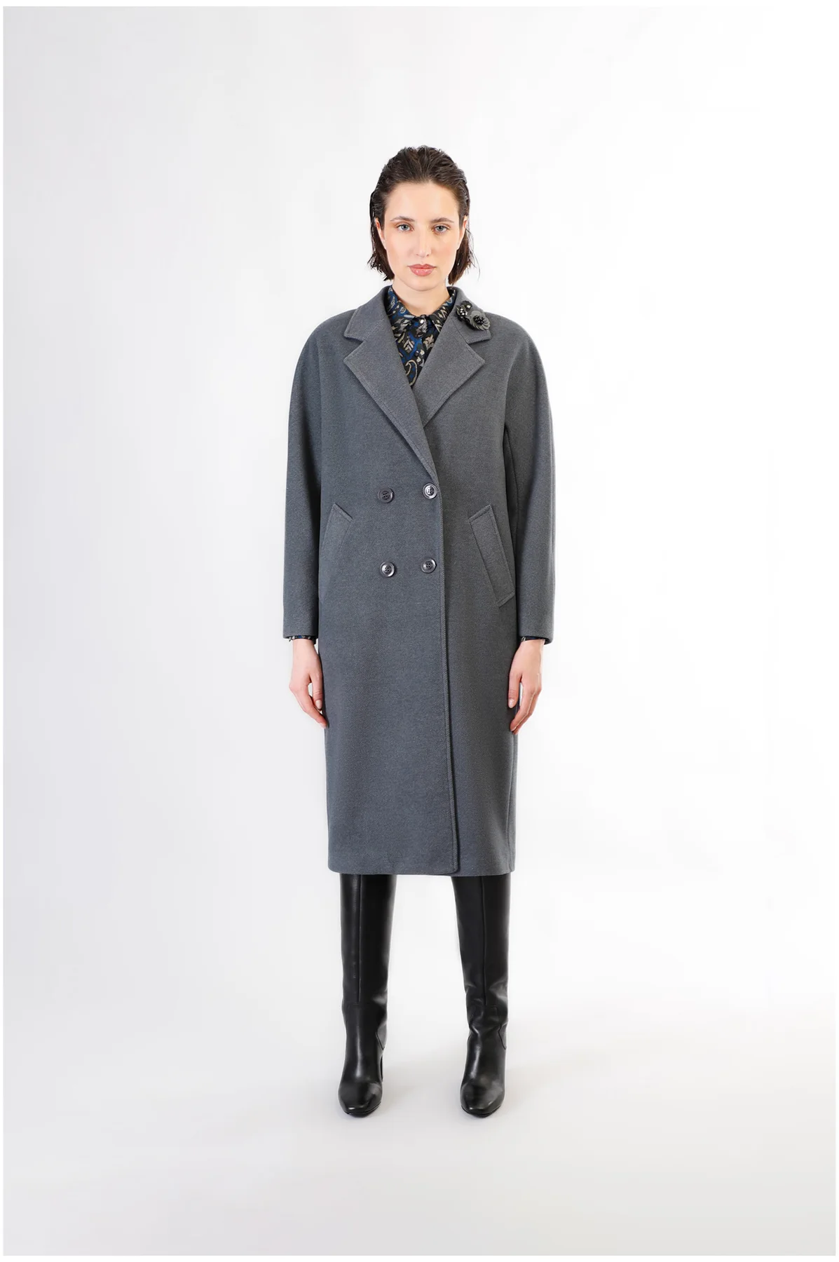 Cappotto doppiopetto manica kimono
