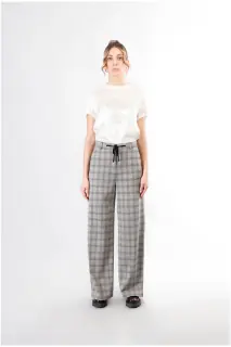 Pantaloni Super Wide Principe di Galles