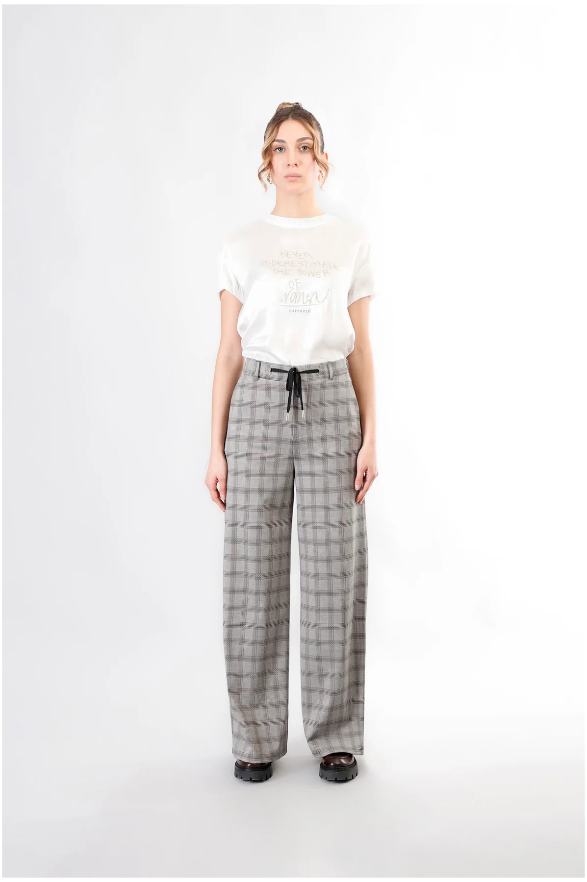 Pantaloni Super Wide Principe di Galles