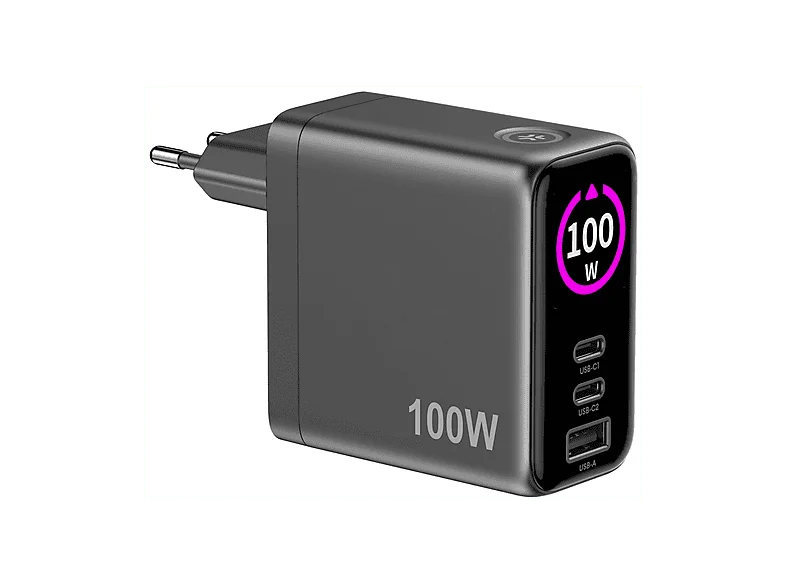 Celly Caricabatterie da viaggio 100W con schermo integrato