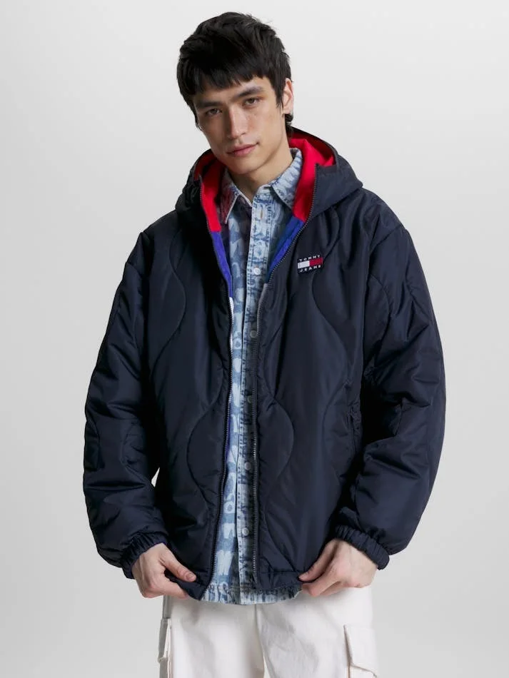 Tommy Hilfiger Giubbotto Uomo Reversibile Cappuccio - vista 2
