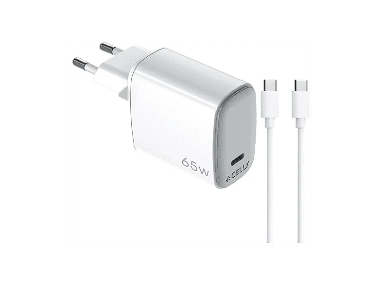 Celly Caricabatterie GAN a muro 65W con cavo