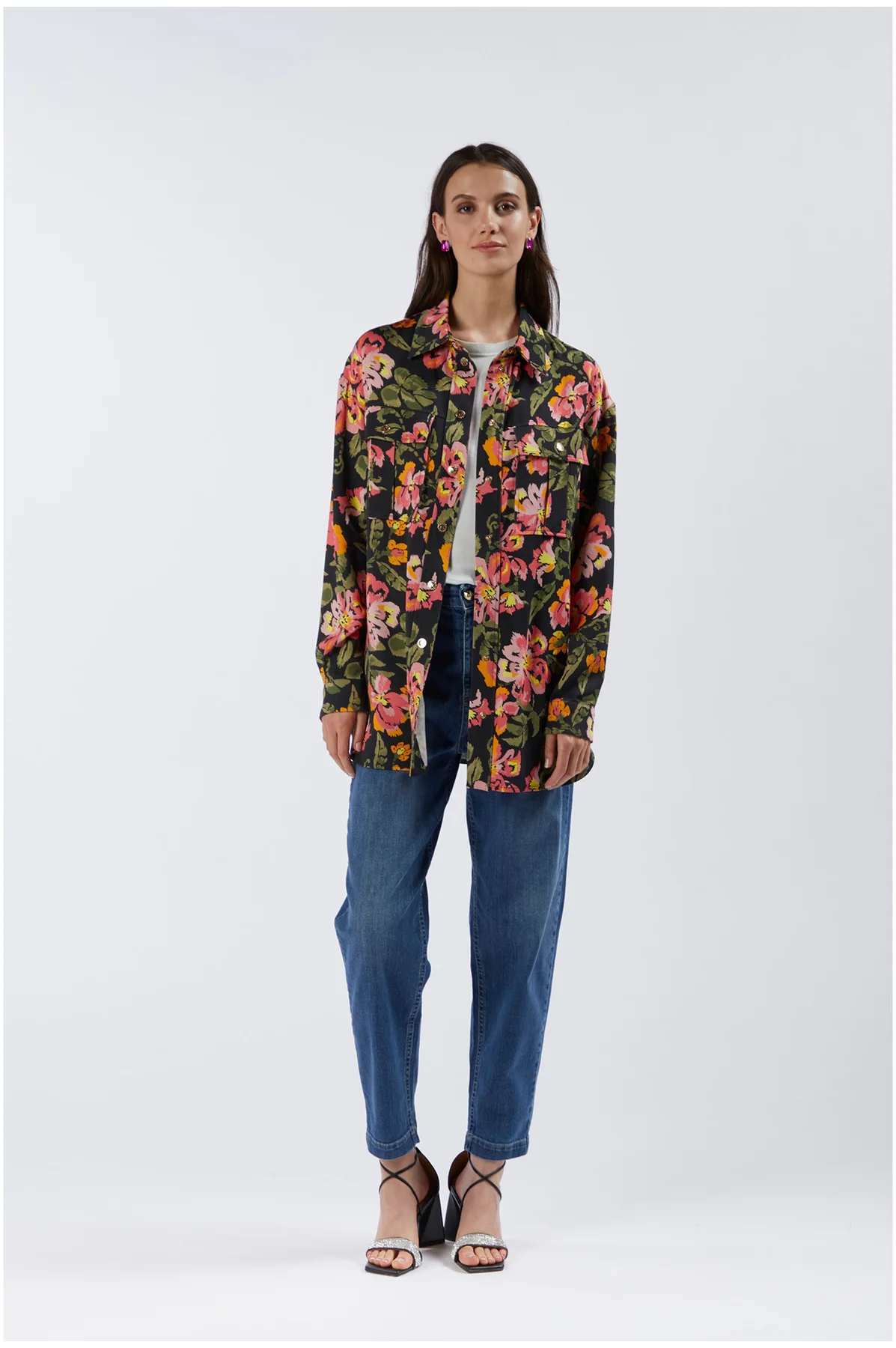 Camicia Ampia Stampata Jungle Flower