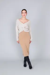 Maglia con nodo Avena CafèNoir