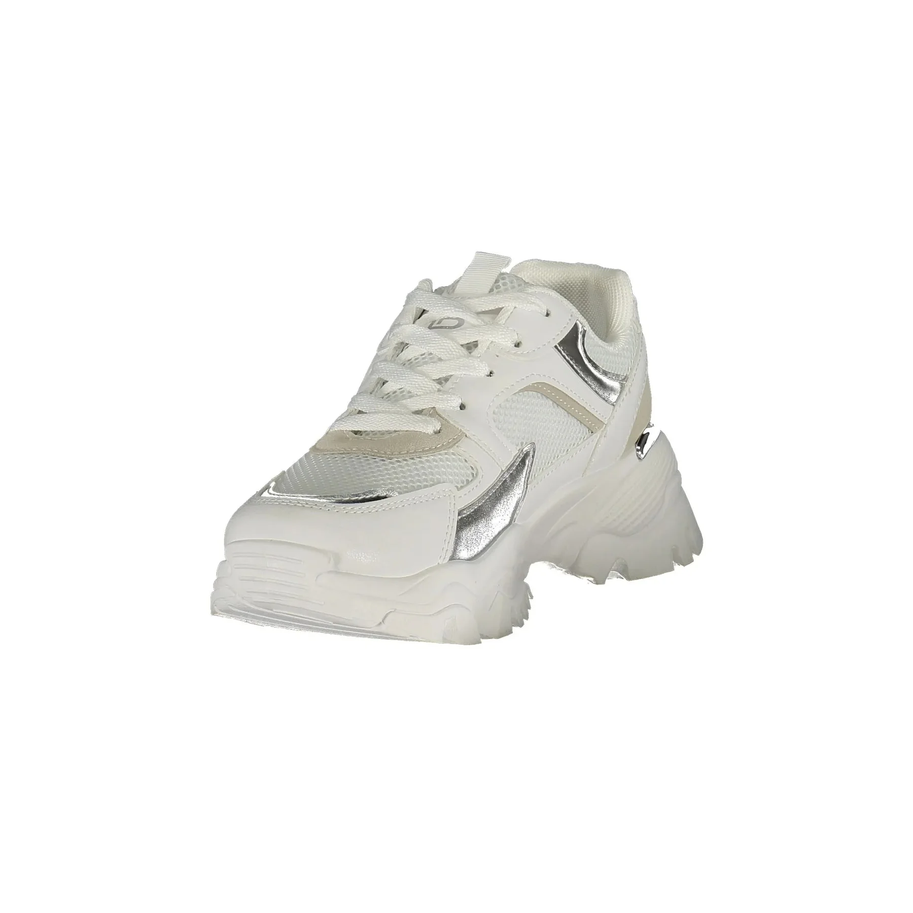 Sneakers Donna Bianche con Dettagli Argento - vista 2