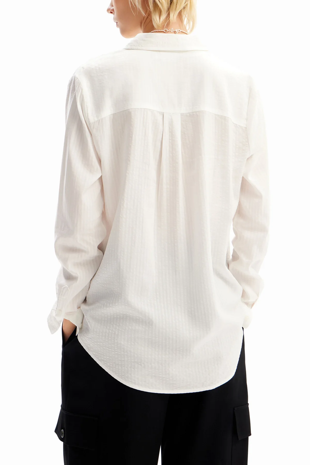 Desigual Camicia Maniche Lunghe Donna Dettagli a Contrasto - vista 4