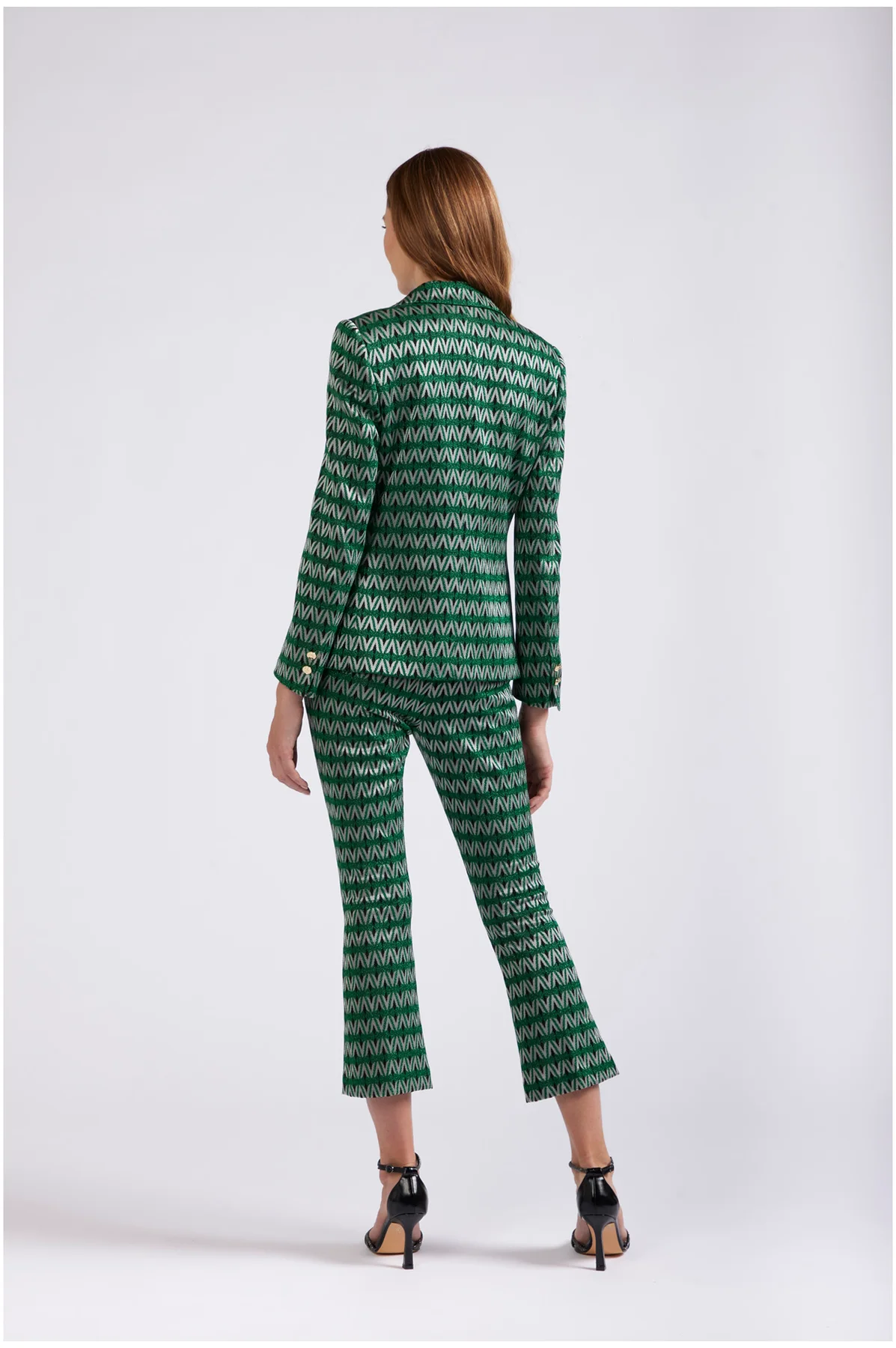 Giacca Jacquard Monopetto Rombo Multiverde - vista 2