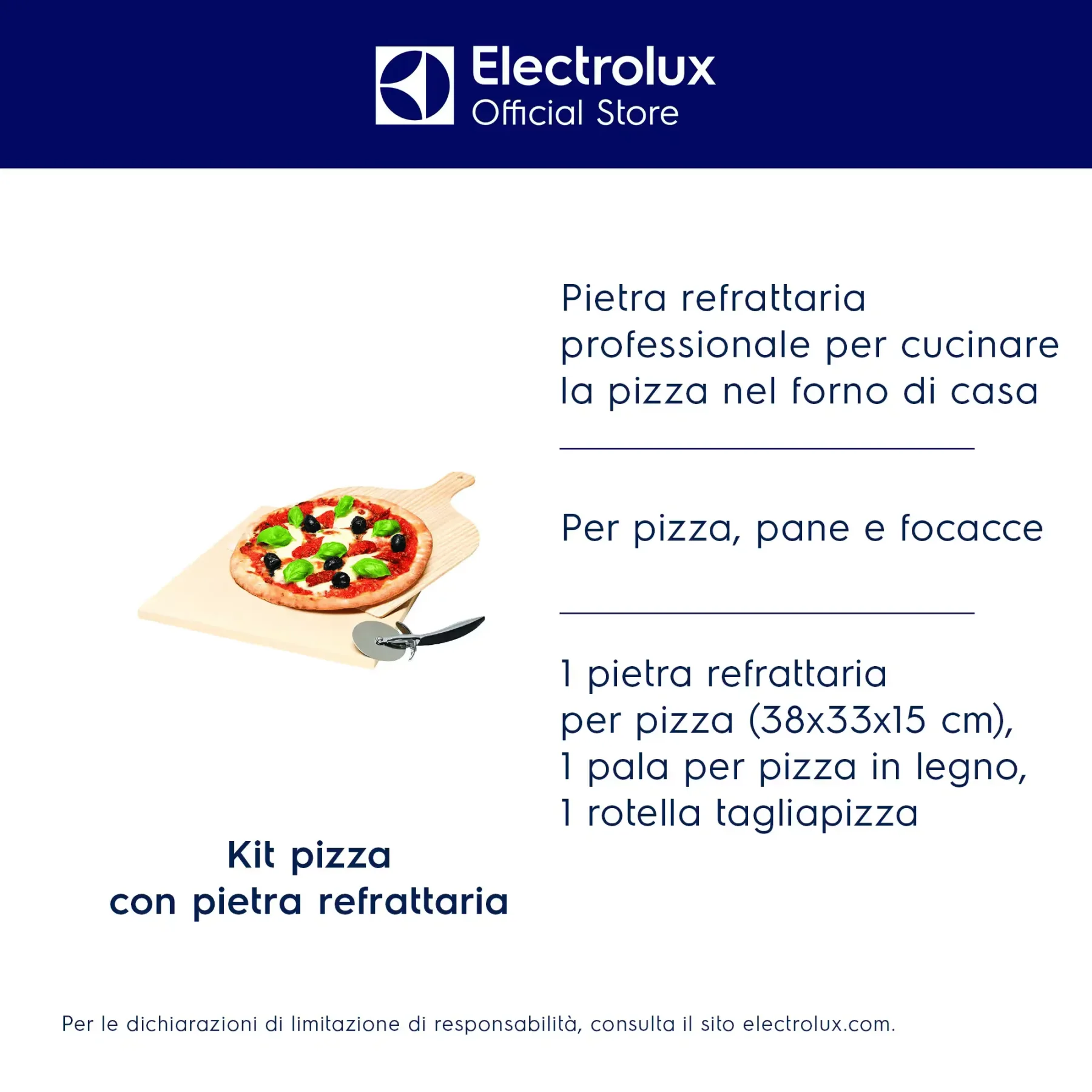 Electrolux Set Pizza con pietra refrattaria E9OHPS1 - vista 5