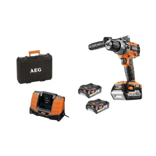Aeg Brushless Compact Drill 18 V - 3 Batterie - Caricabatterie Bsb18c2blli-x03c