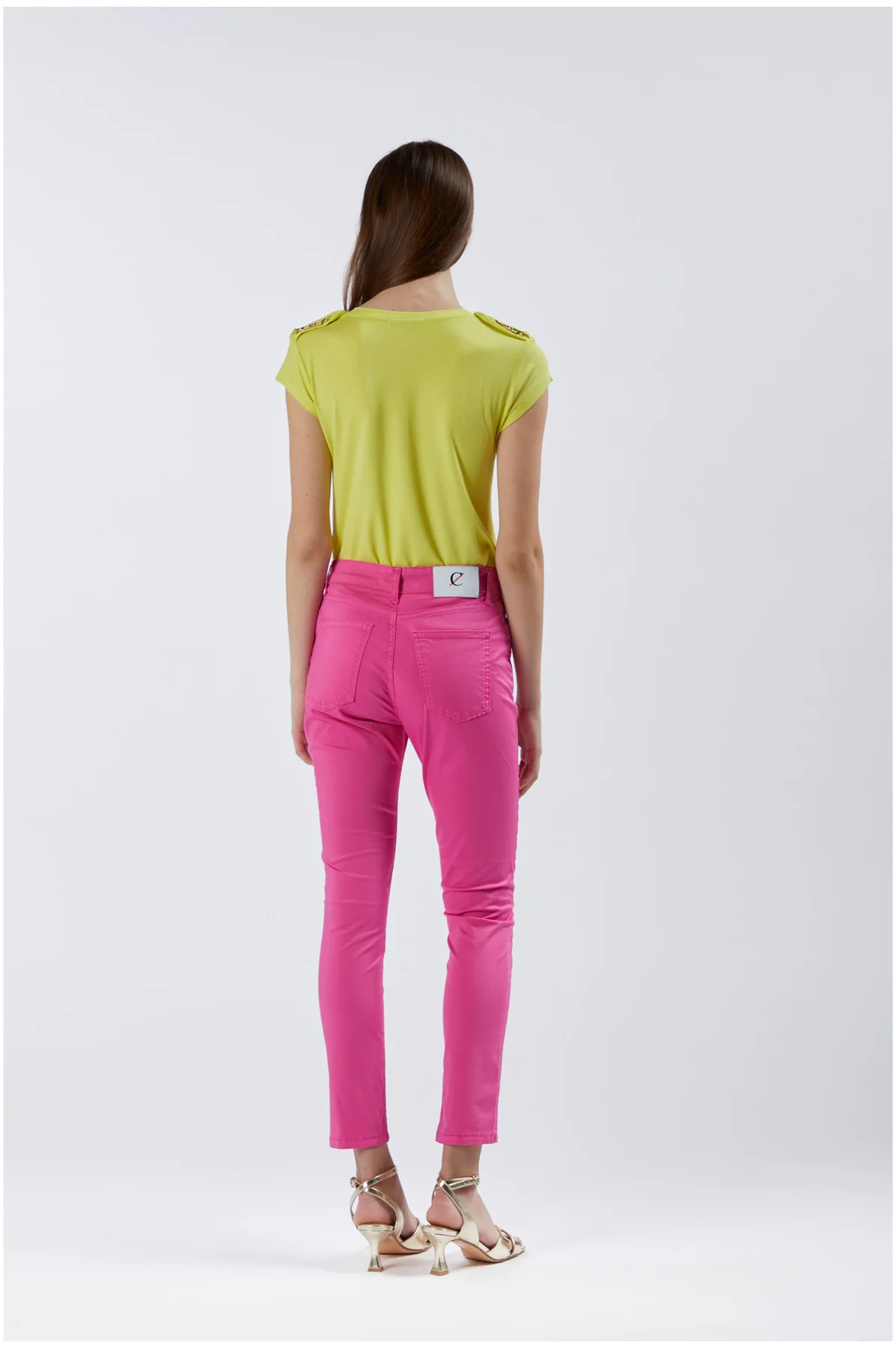 Pantaloni Skinny Fuxia CafèNoir - vista 2