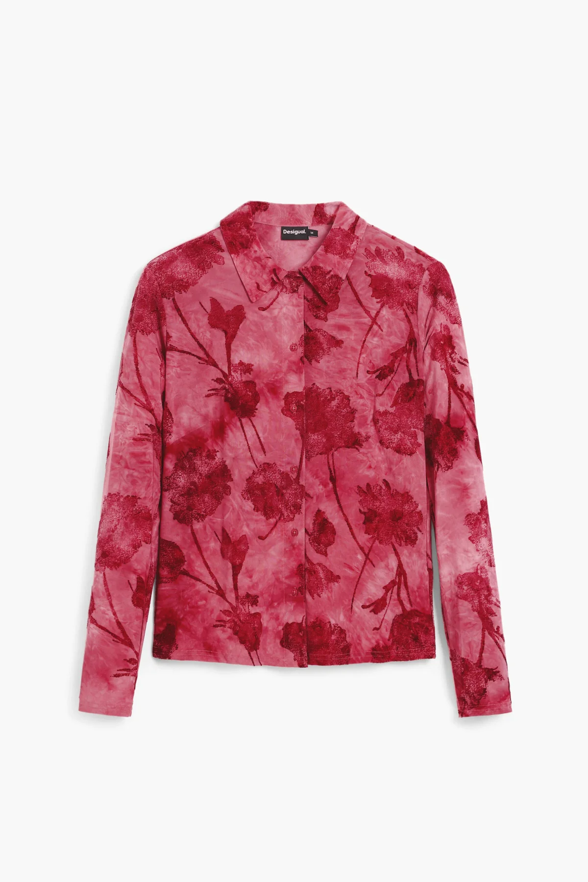 Desigual Camicia Maniche Lunghe Donna Rossa Dettagli a Contrasto - vista 4