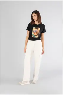 Pantaloni Cargo con Strass CafèNoir
