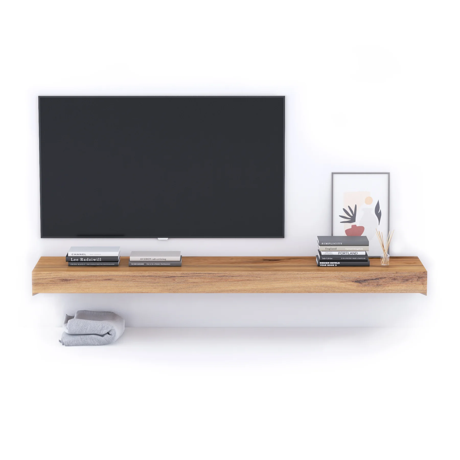 Porta Tv Sospeso Evolution Rovere Rustico - vista 2