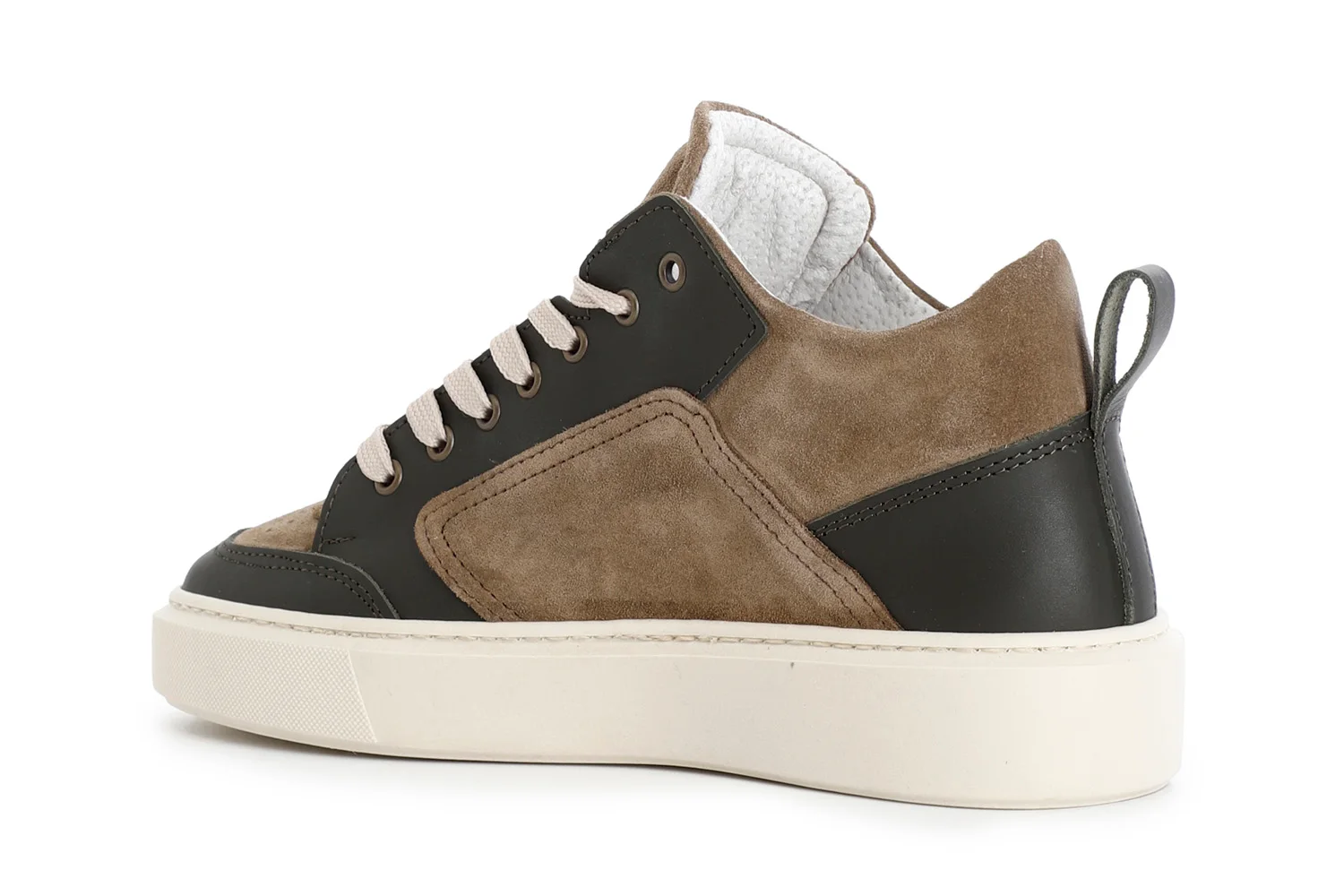 Sneakers da uomo in camoscio e pelle camouflage multibeige - vista 2
