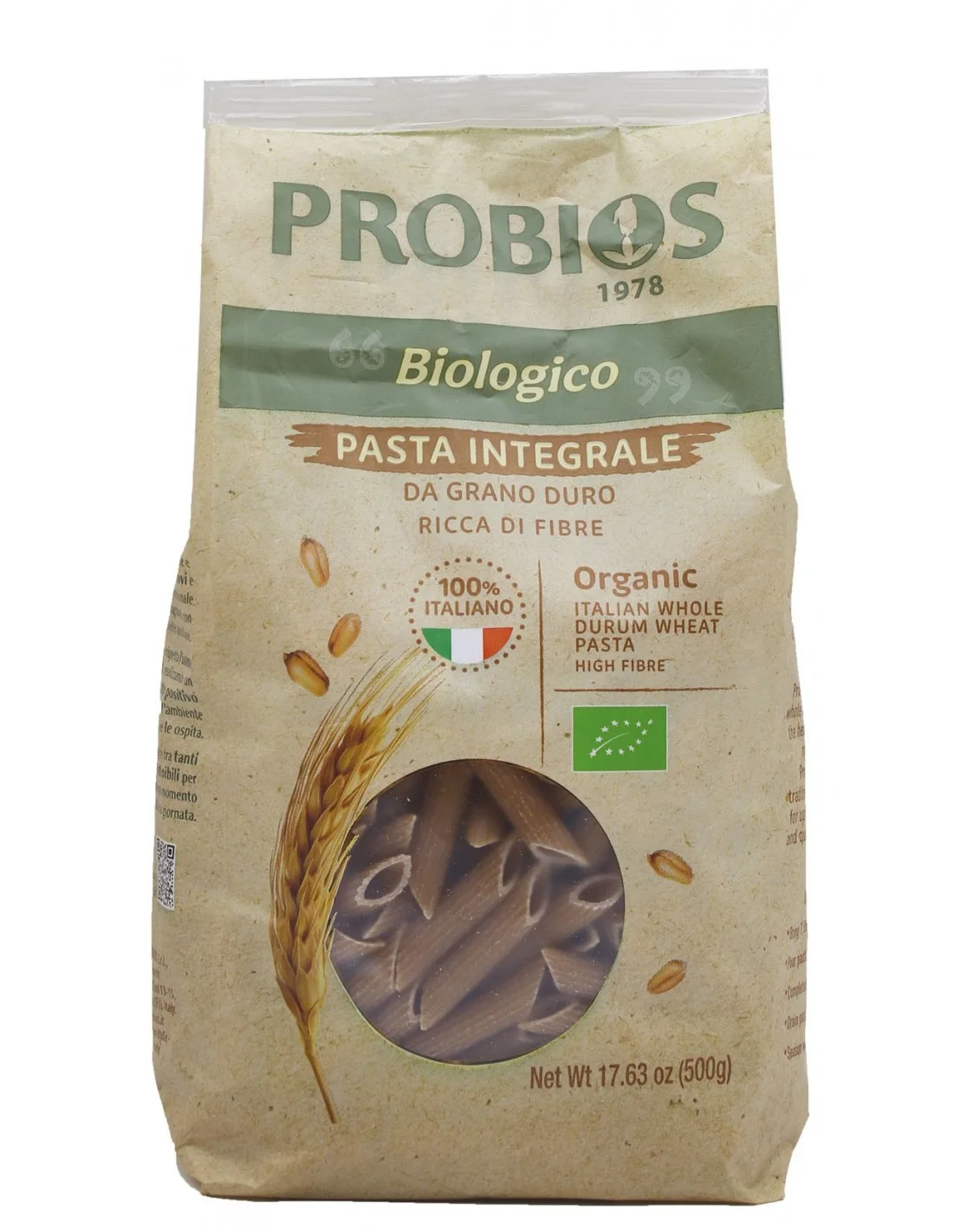 Penne integrali da grano duro italiano