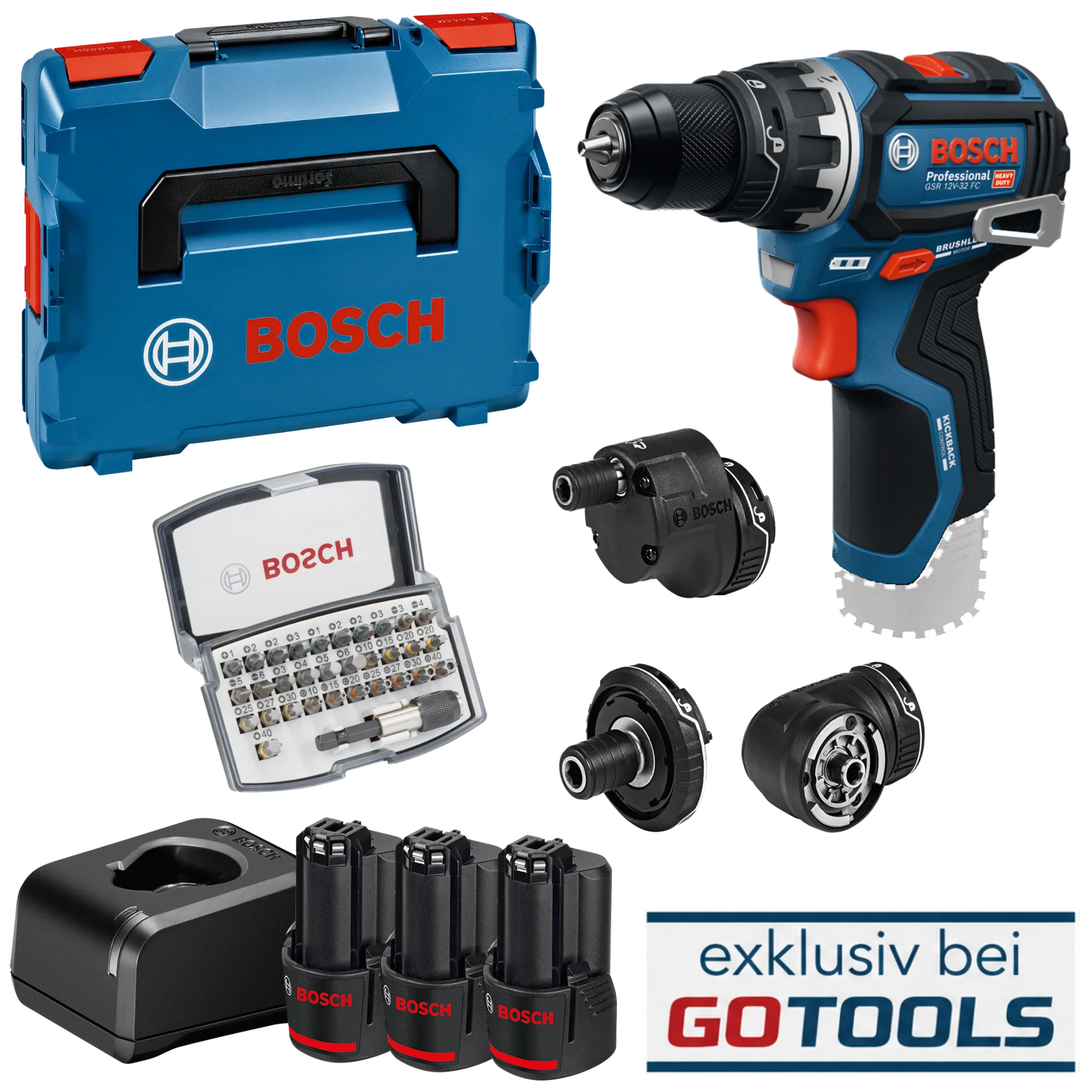 Avvitatore Flexiclick A Batteria Bosch GSR 12V-32 FC + Accessori