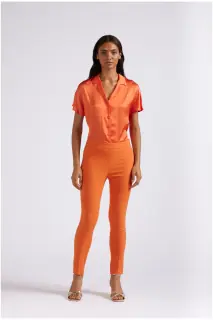 Leggings in tessuto superstretch arancio